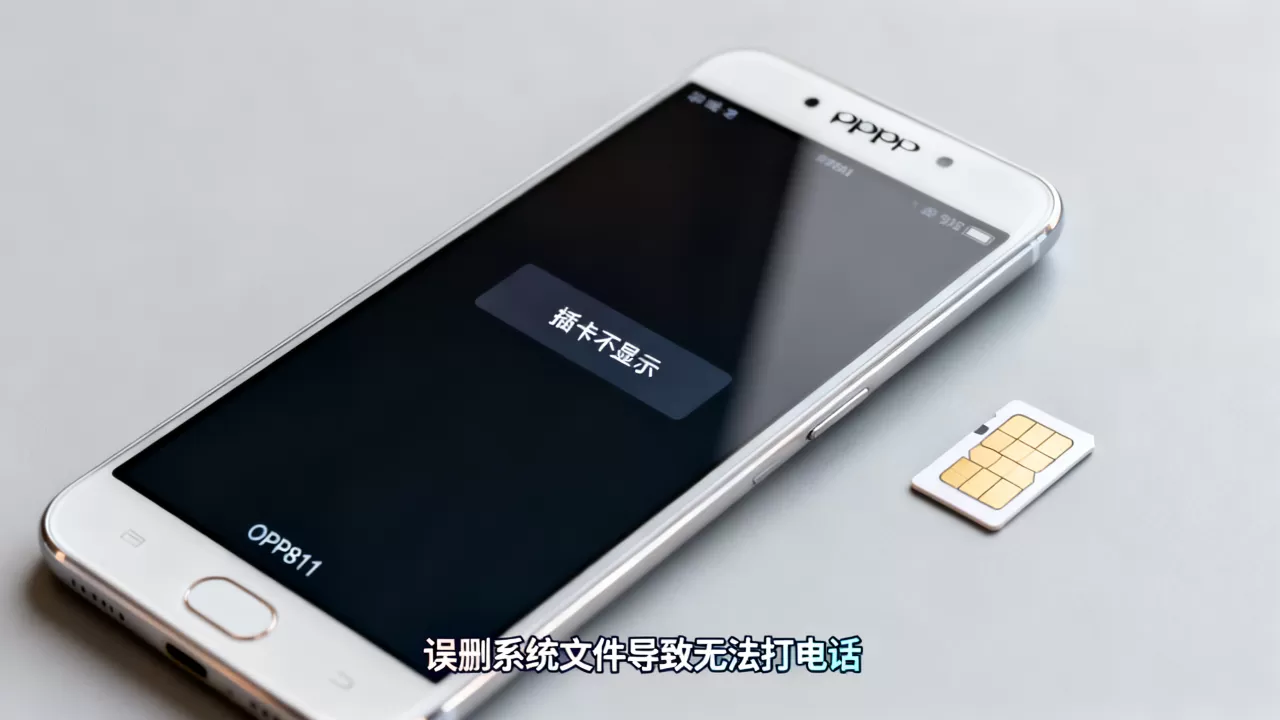 OPPOR811删除什么不显示插卡？误删系统文件导致无法打电话
