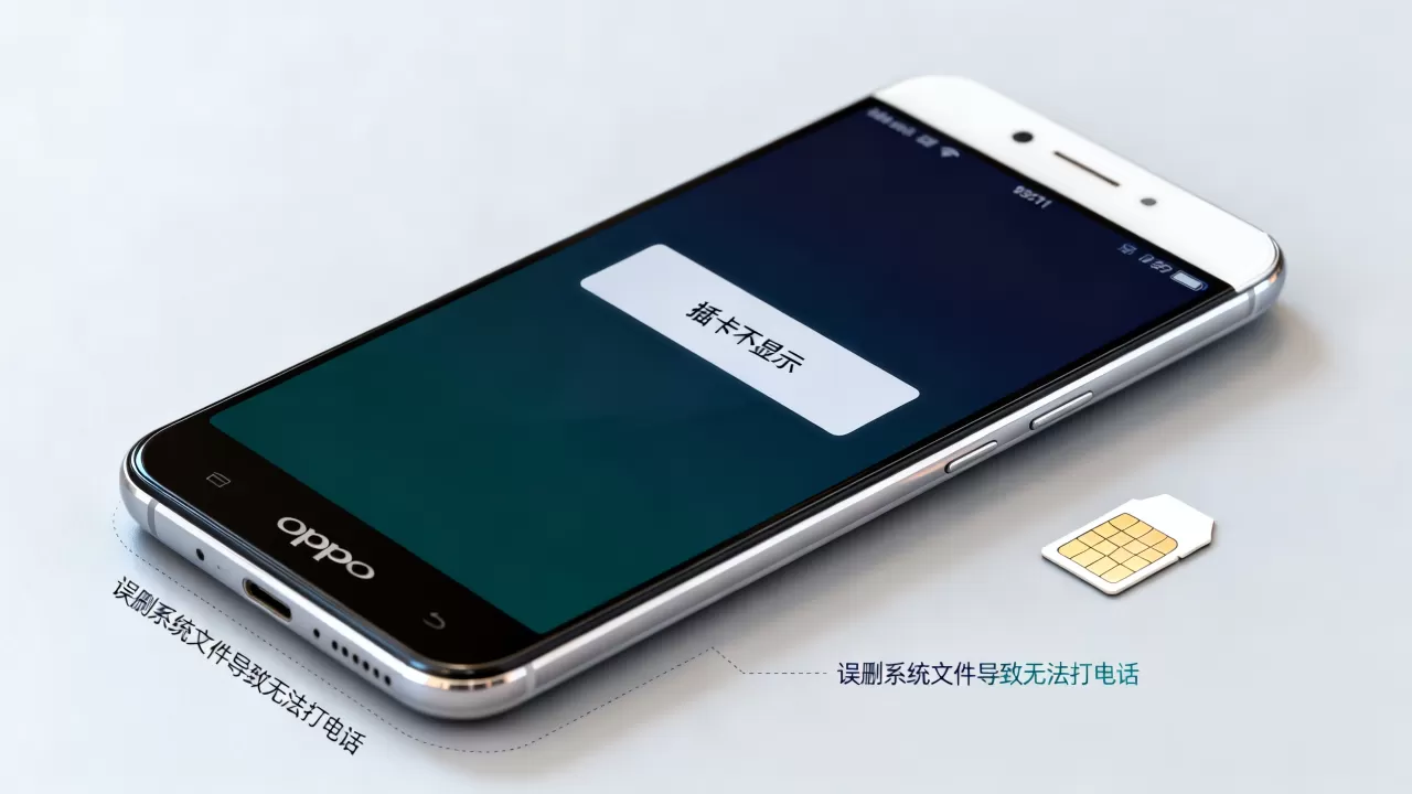 OPPOR811删除什么不显示插卡？误删系统文件导致无法打电话