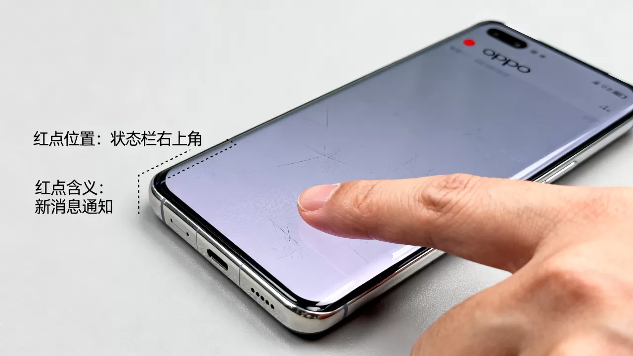 OPPO手机出现红点是什么原因，手机状态栏红点含义