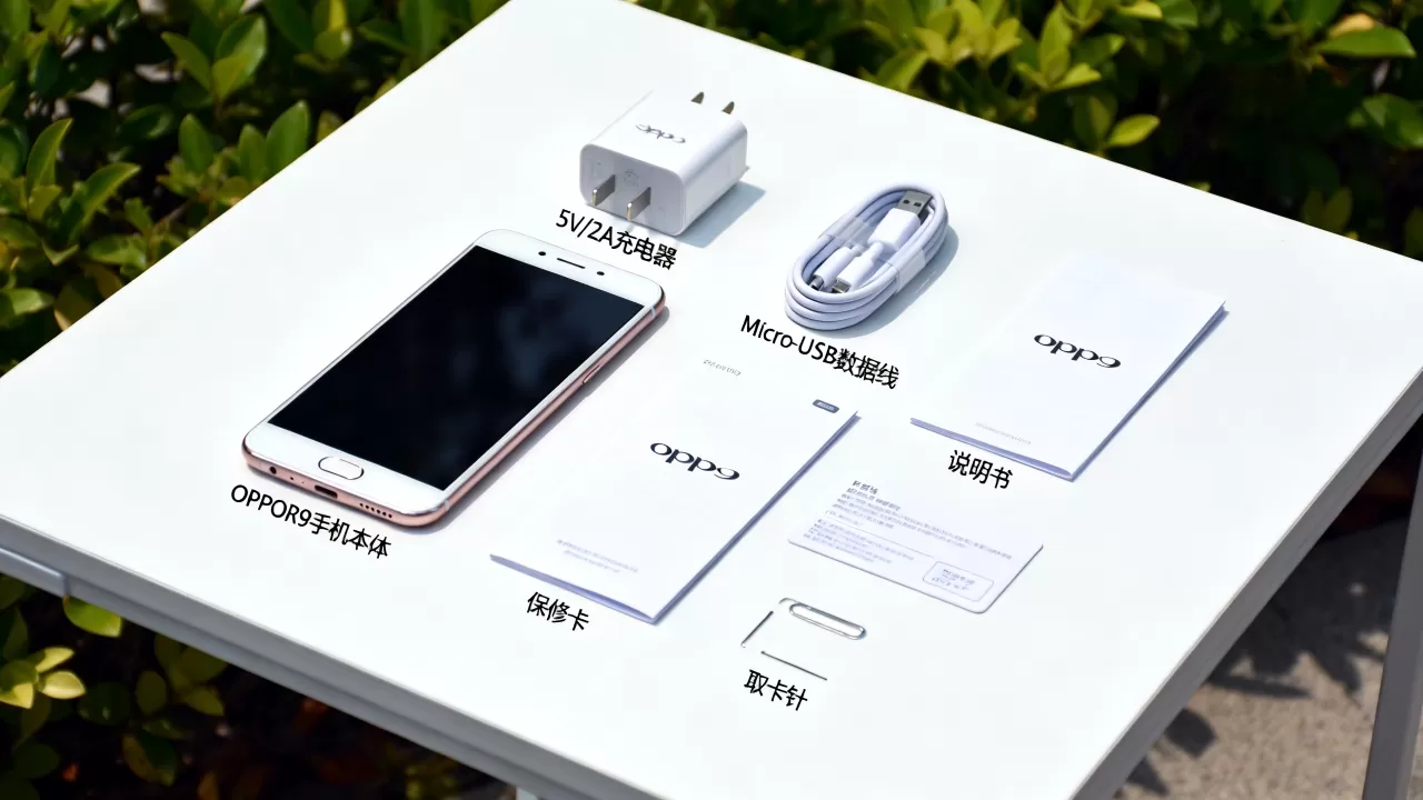 OPPOR9盒子里什么配件，OPPOR9手机标配配件清单