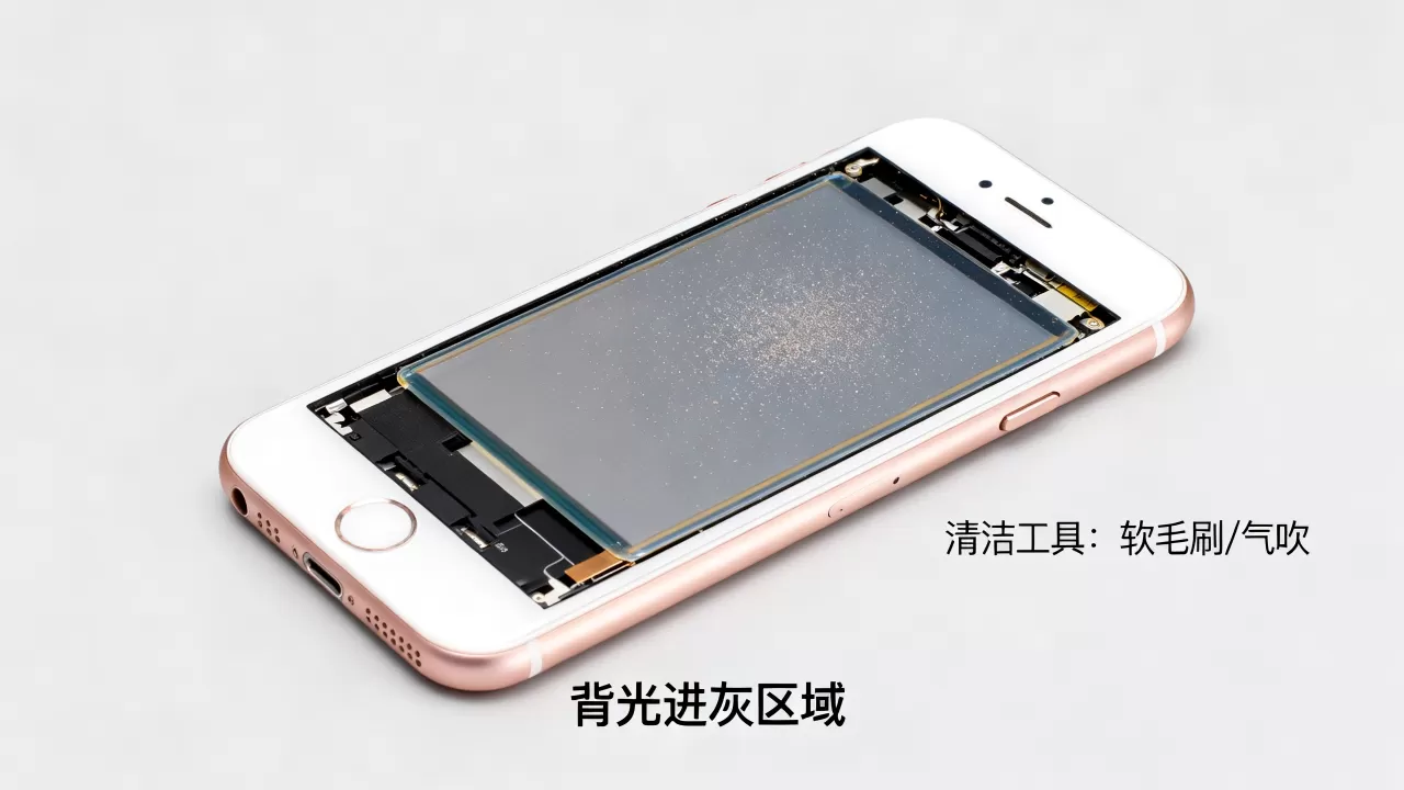 iphone6s背光进灰怎么办，iphone6s背光进灰