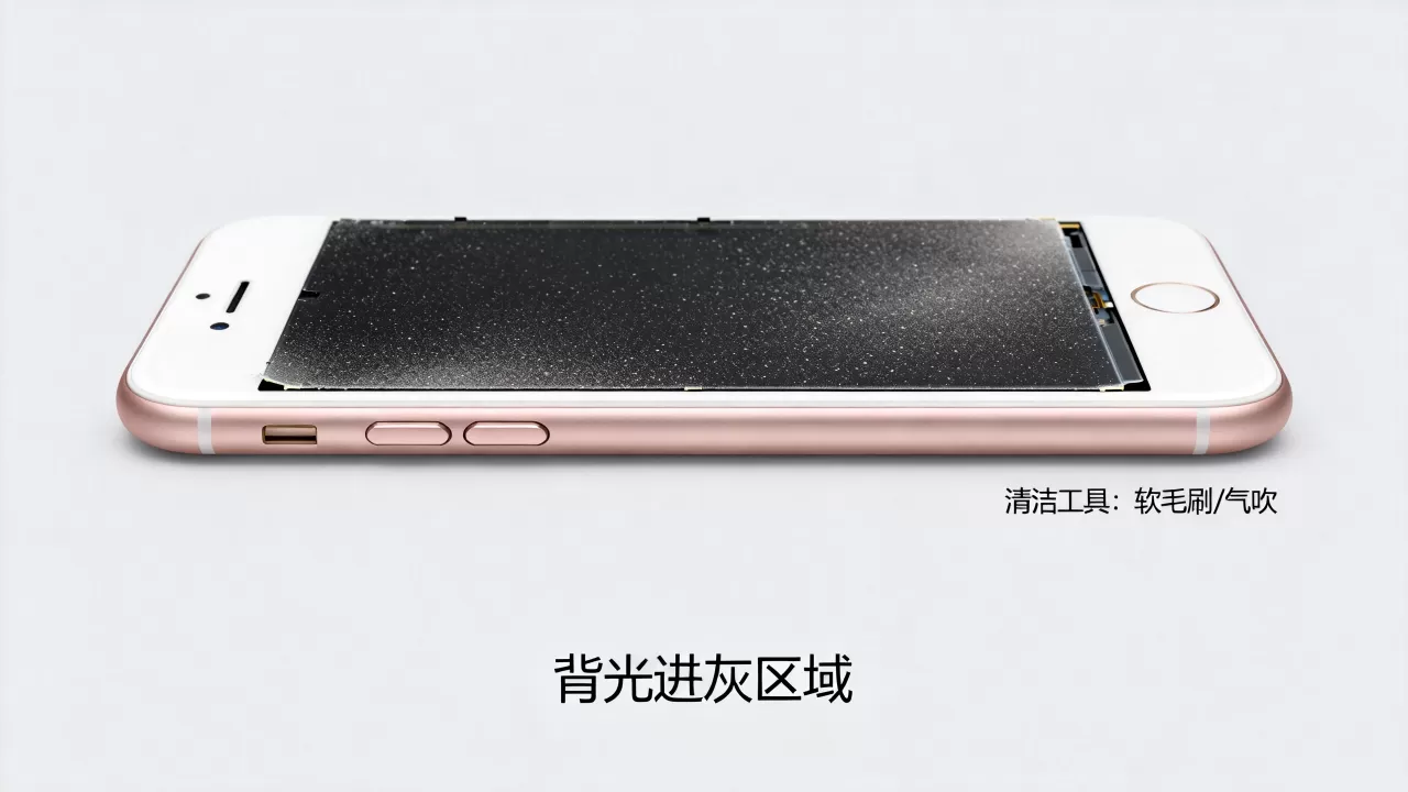 iphone6s背光进灰怎么办，iphone6s背光进灰