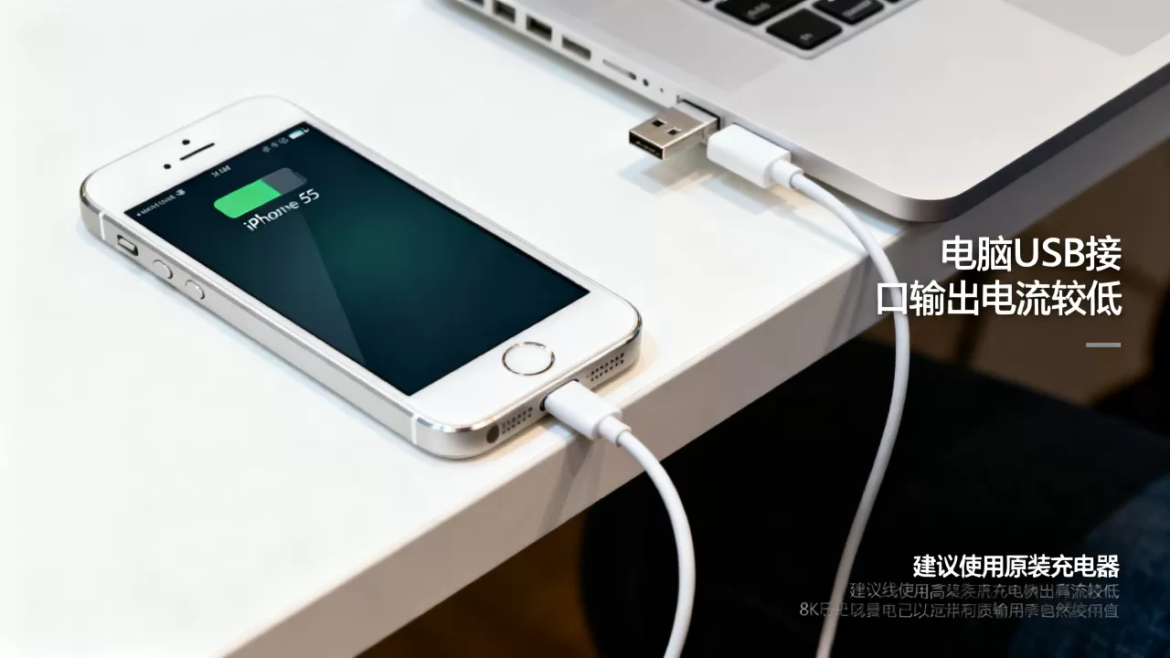 iphone5s用电脑充电慢怎么办，iphone5s用电脑充电