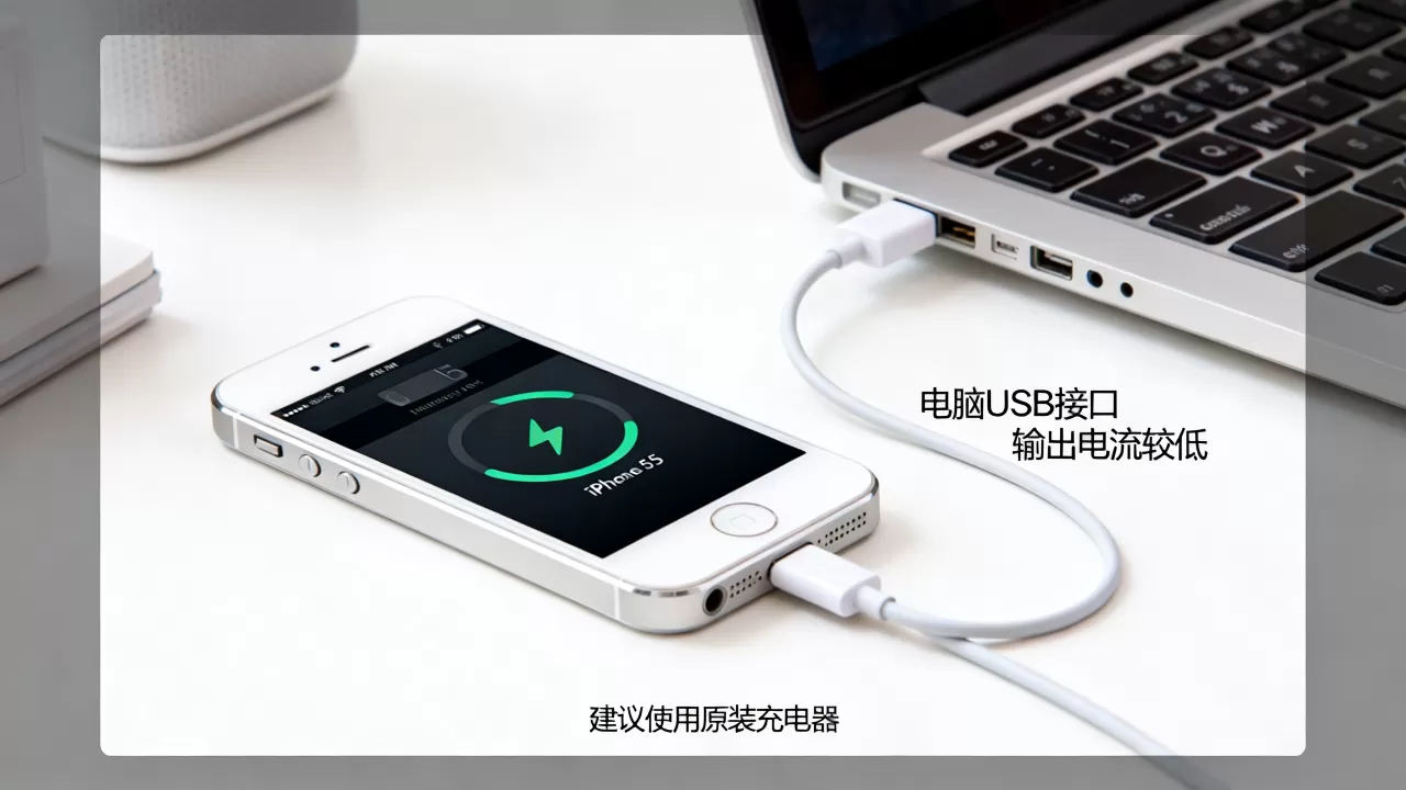 iphone5s用电脑充电慢怎么办，iphone5s用电脑充电