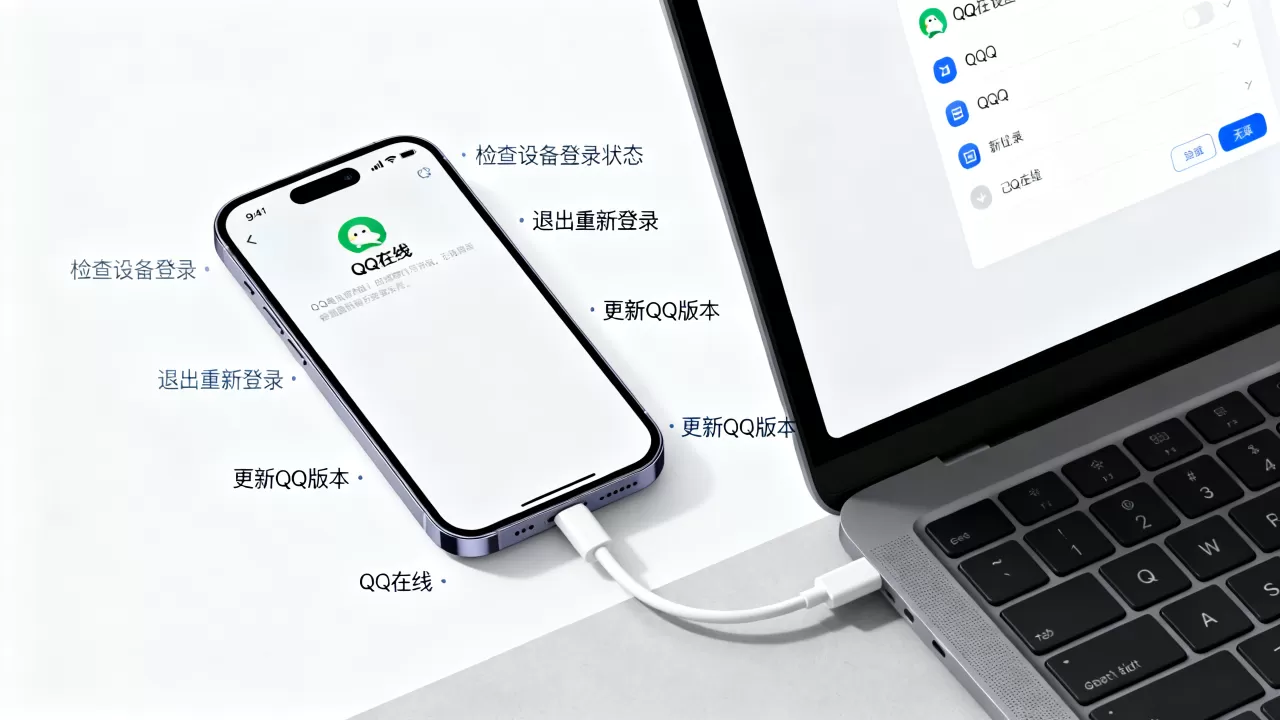 QQ一直显示iPhone在线，QQ显示iPhone在线怎么解决