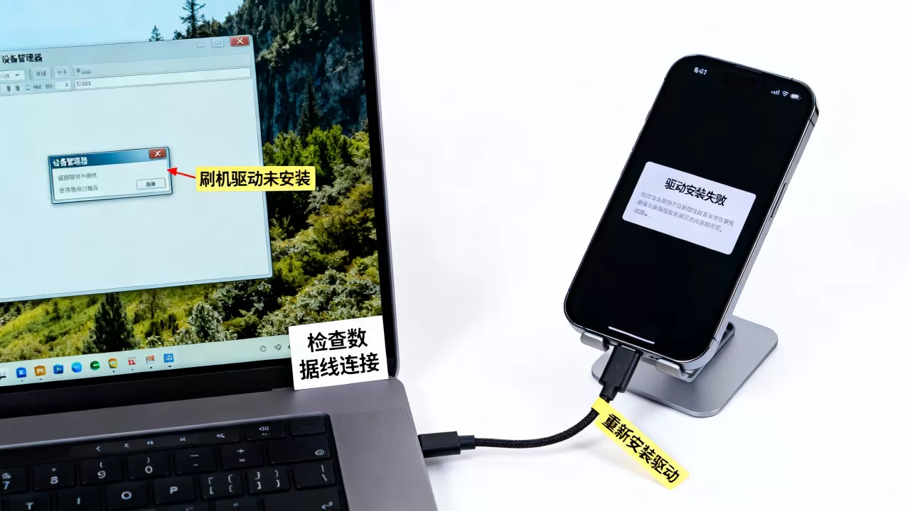 刷机连不上电脑怎么办，手机刷机驱动安装失败