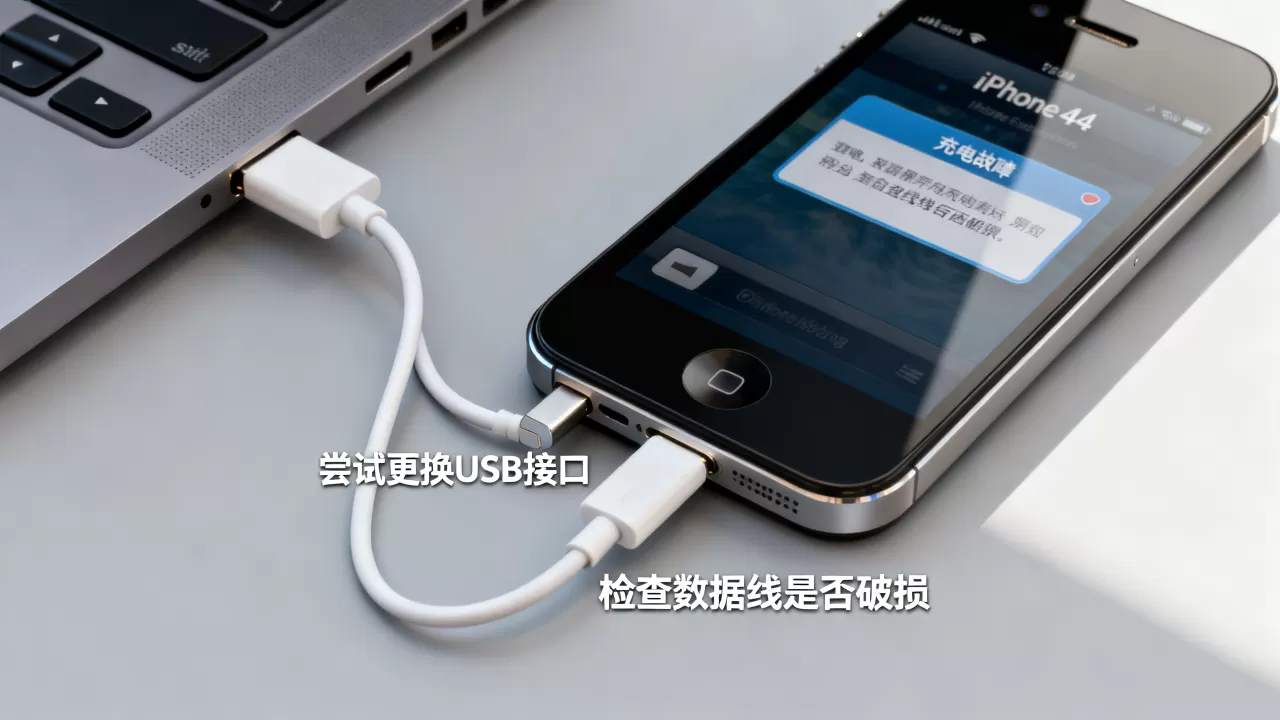 iphone4s电脑无法充电怎么办，iphone4s充电故障