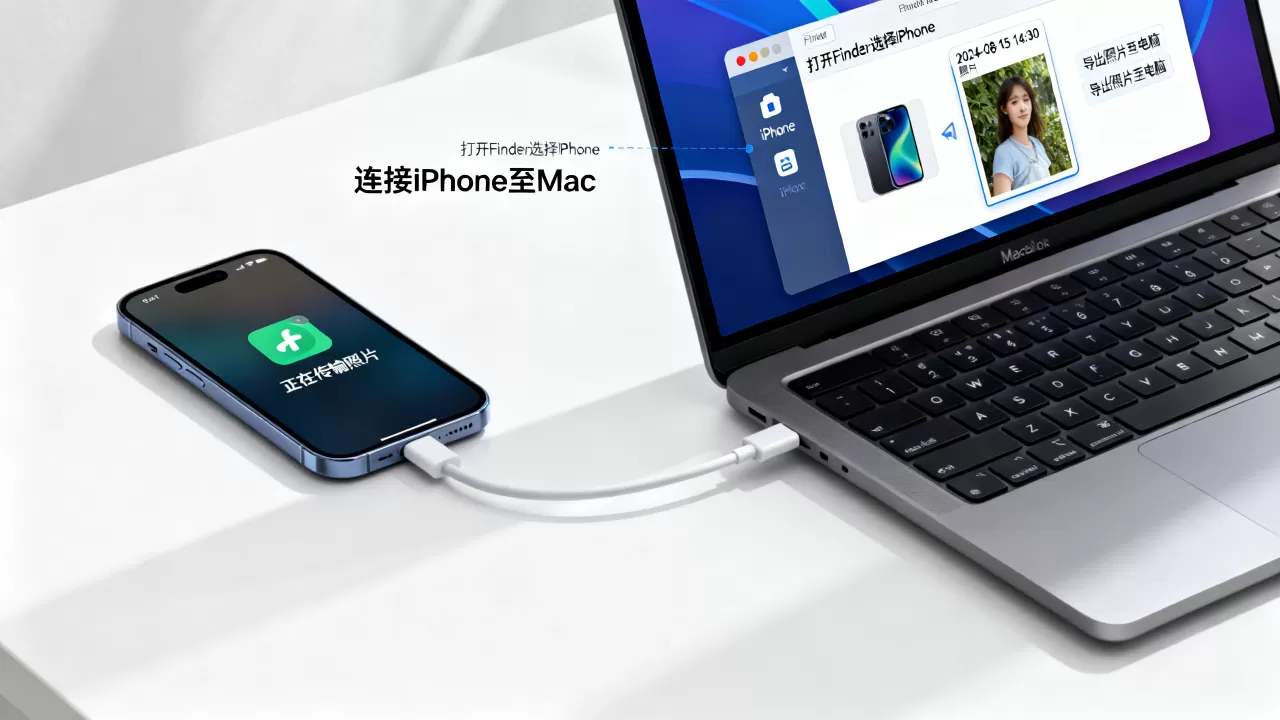 mac怎么拷贝iphone的照片，mac连接iphone传输照片