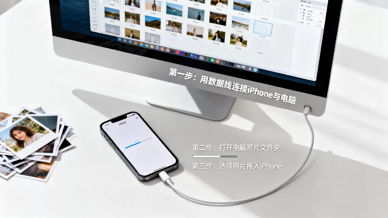 电脑照片怎么复制到iPhone？iPhone导入电脑照片方法