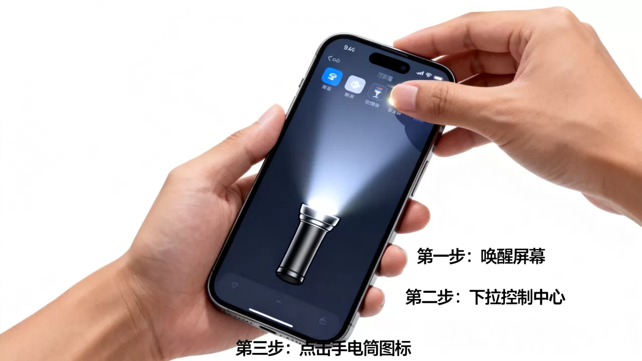怎么打开iphone手电筒，iPhone手电筒怎么开