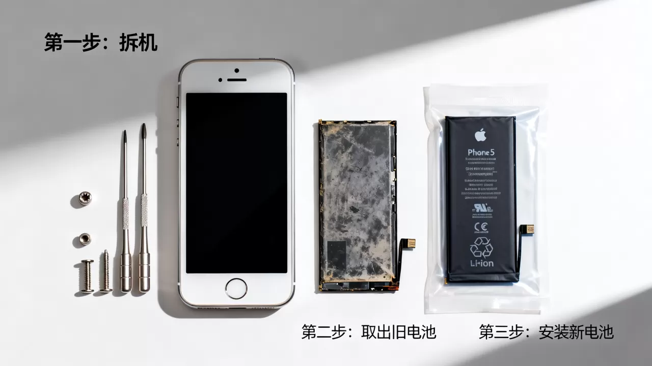 iphone5电池如何更换，iphone5换电池教程