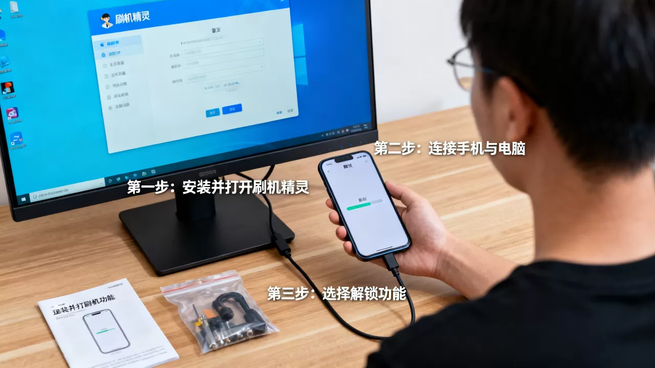 怎么用刷机精灵解锁，刷机精灵解锁手机教程