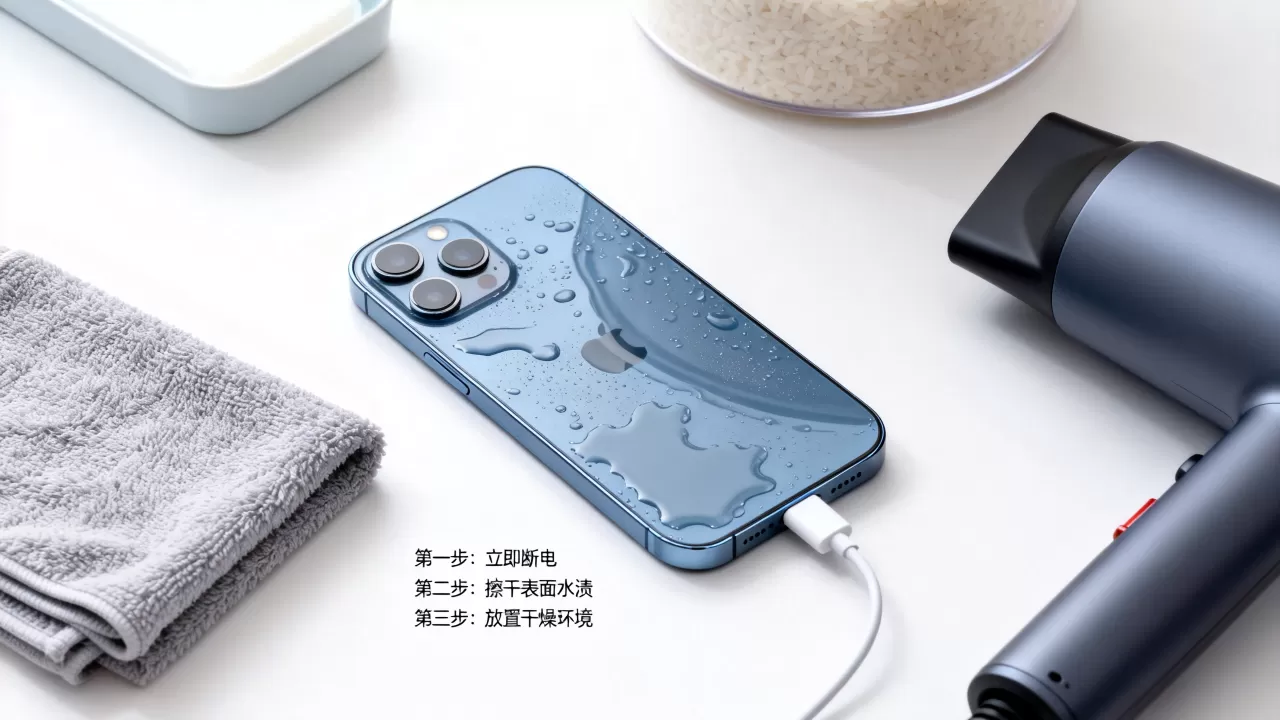 iPhone进水后充电没反应怎么办？苹果手机进水不开机怎么办