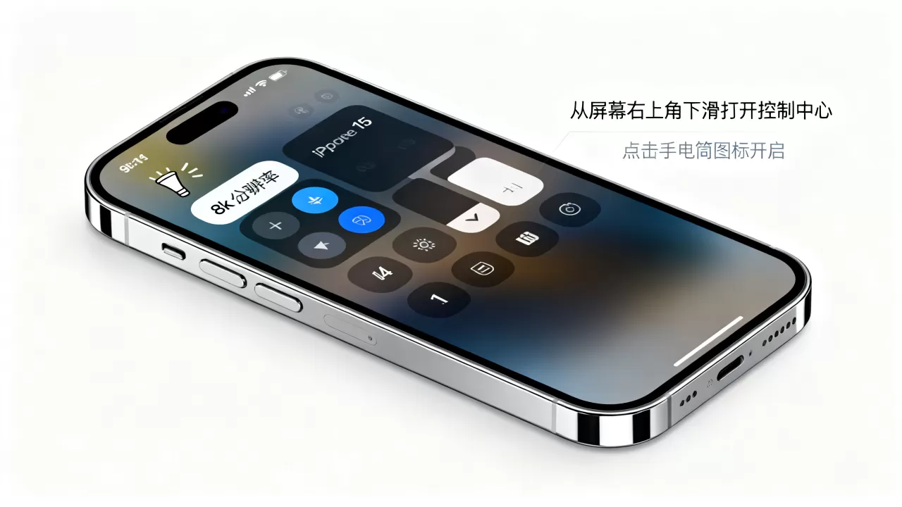 iphone怎么打开闪光灯，苹果15手机手电筒开关在哪