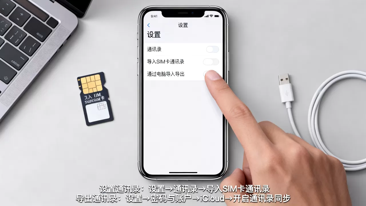 iphone怎么设置通讯录，iphone通讯录导入导出