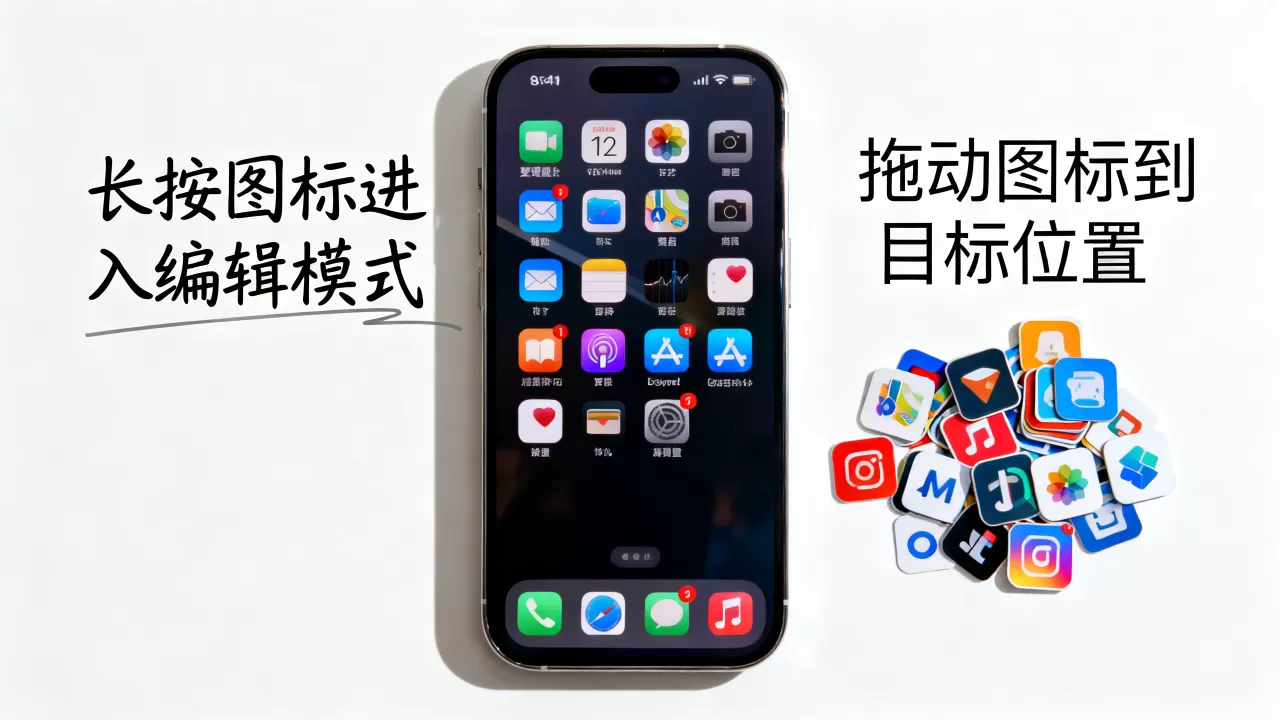 iPhone不越狱图标怎么随意摆？iOS桌面整理技巧