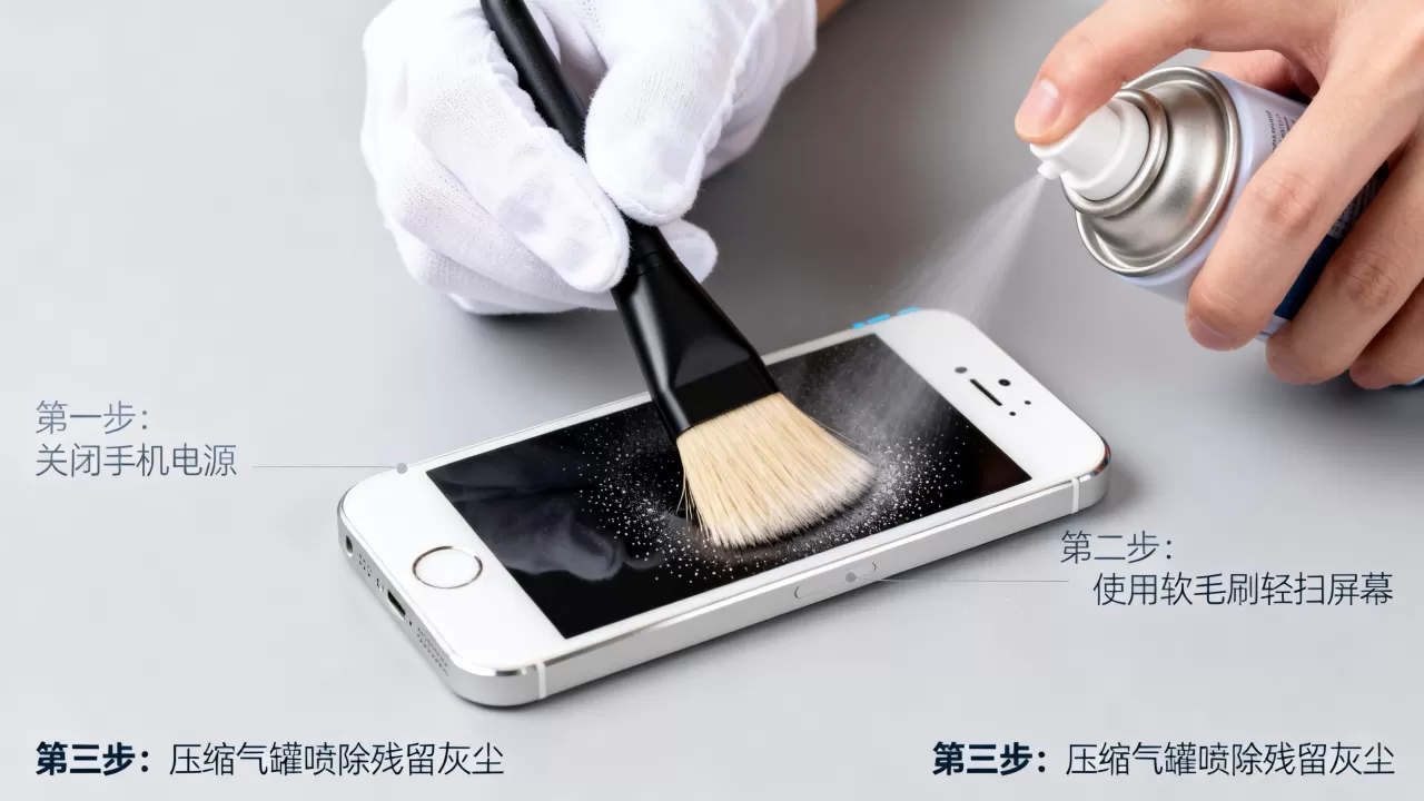 iphone5屏幕灰尘清理，iphone5屏幕进灰了怎么清理
