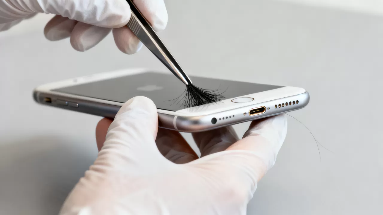 iphone6 plus头发掉进充电口怎么办，iphone6plus充电口清理
