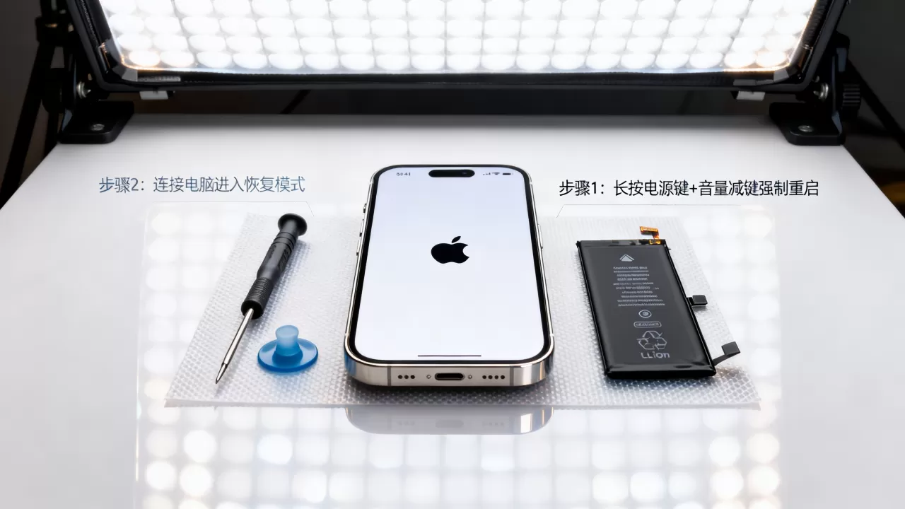 iphone白苹果换电池后重启怎么办，iphone白苹果解决方法