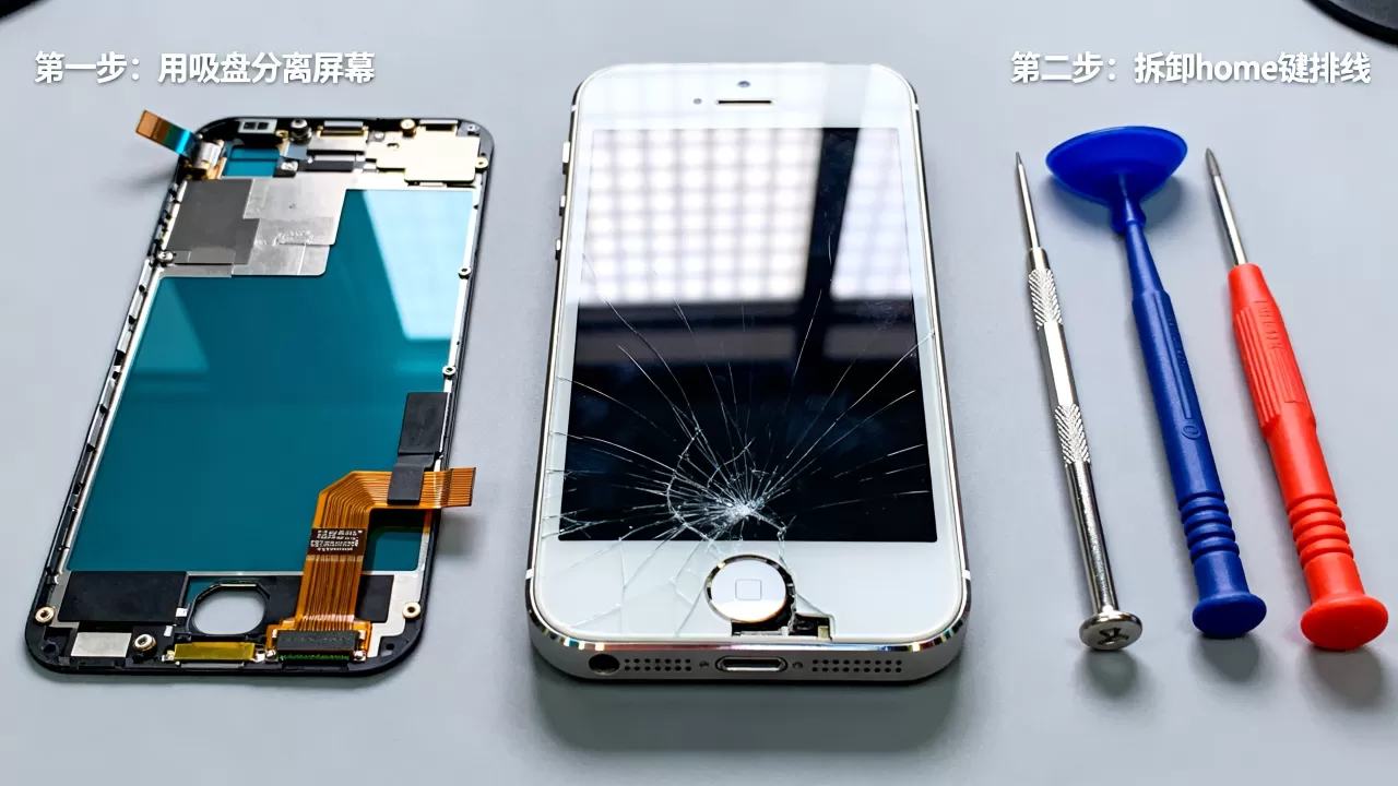 iphone5屏幕home键失灵怎么修，iphone5屏幕总成更换
