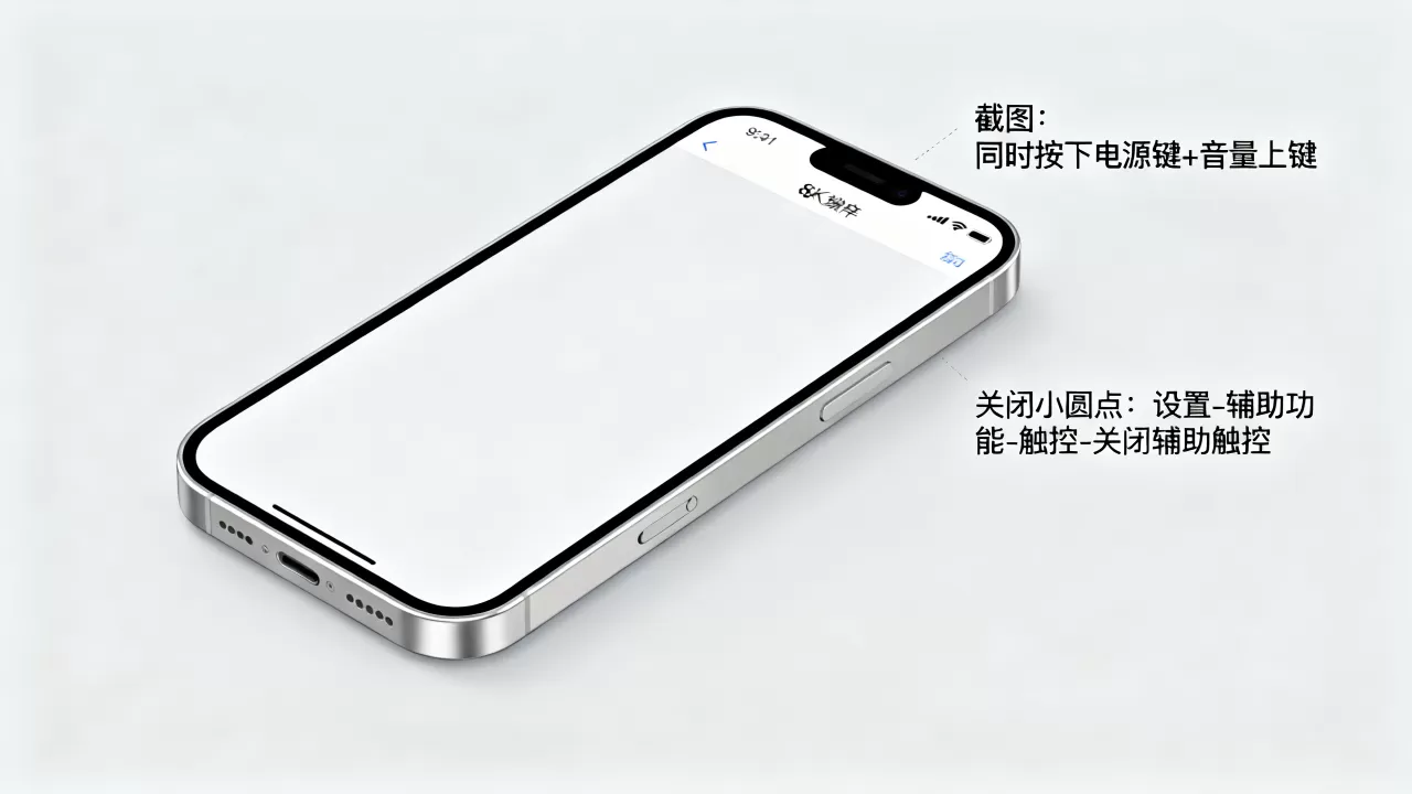iphone截图怎么弄？小圆点怎么关闭