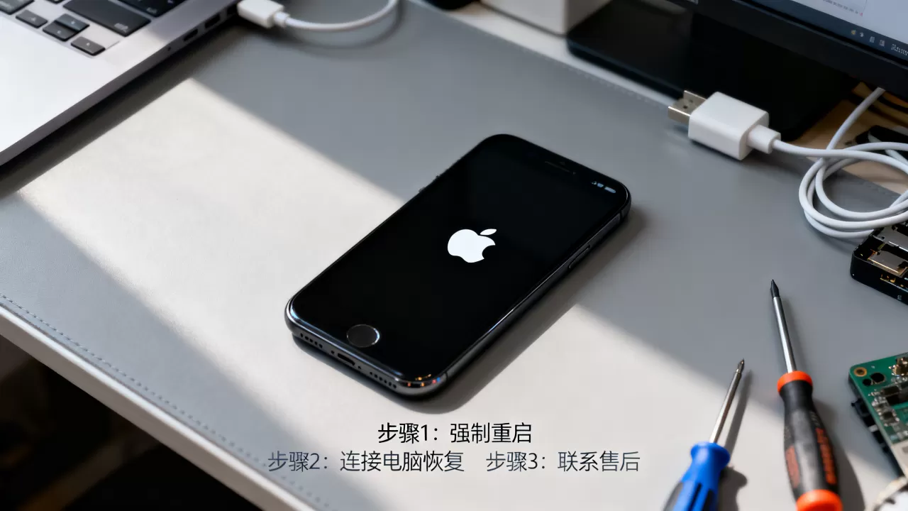 iphone开机黑底白苹果怎么办，iphone黑屏白苹果怎么解决