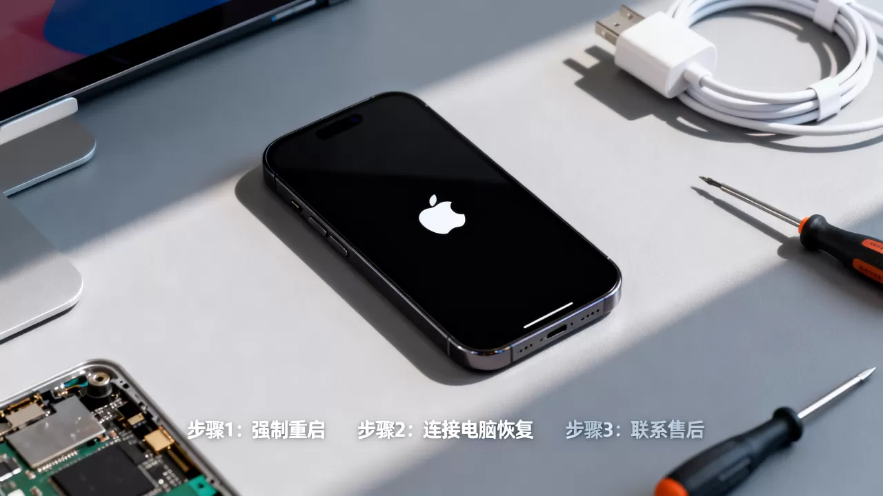 iphone开机黑底白苹果怎么办，iphone黑屏白苹果怎么解决