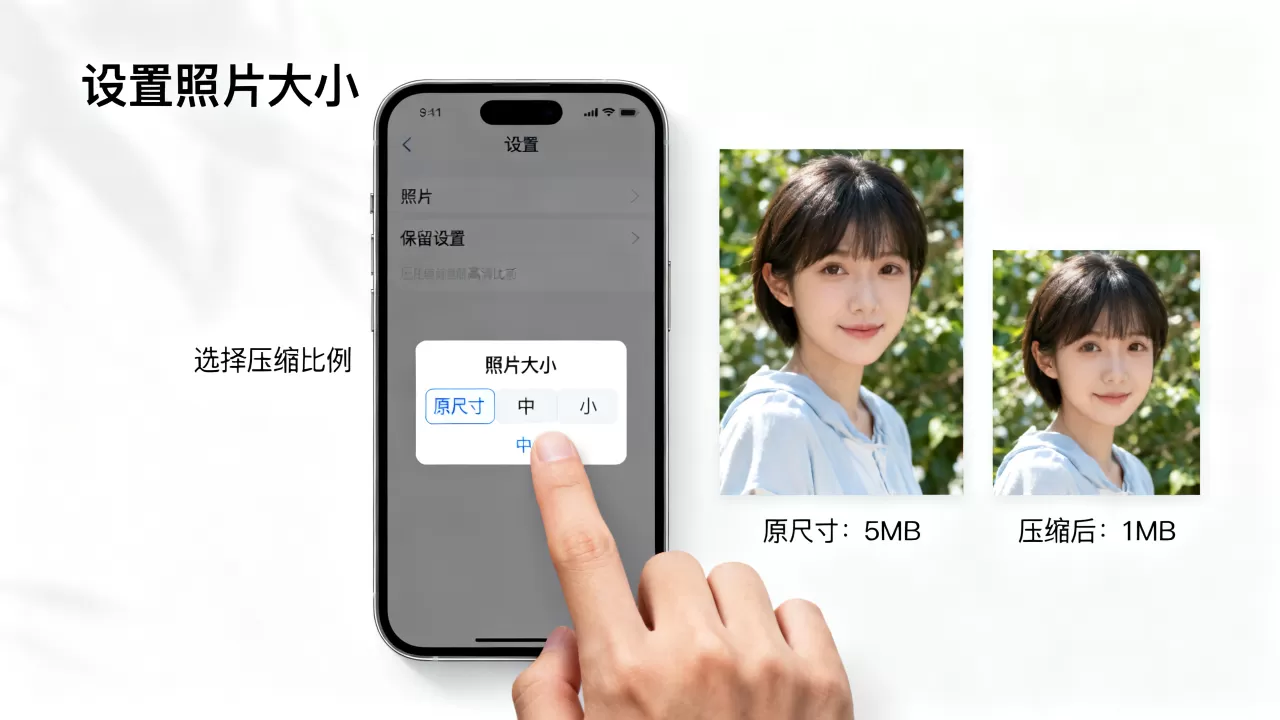 iphone照片怎么设置大小，iphone如何压缩图片