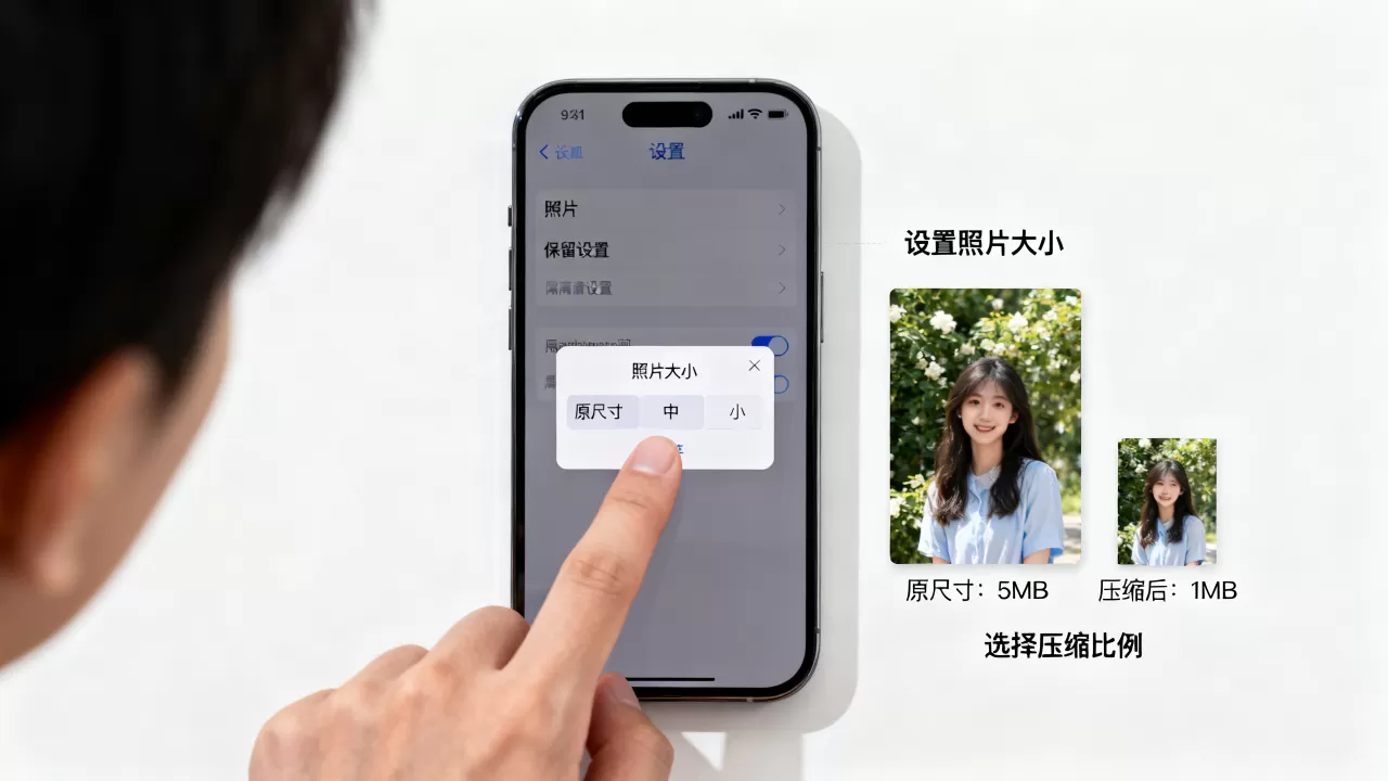 iphone照片怎么设置大小，iphone如何压缩图片