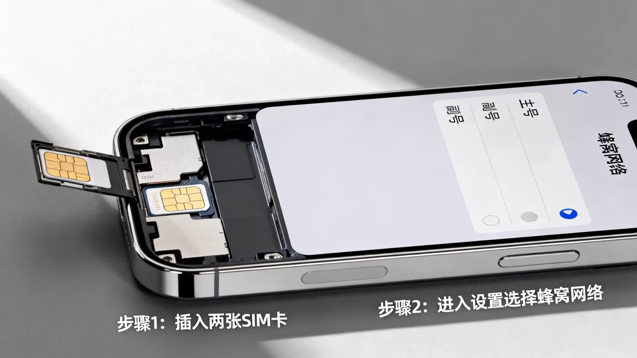 iphone两张卡怎么设置，iphone双卡双待