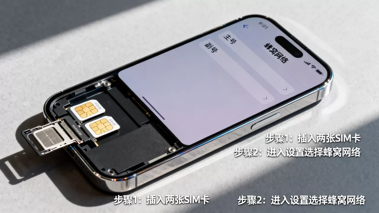 iphone两张卡怎么设置，iphone双卡双待