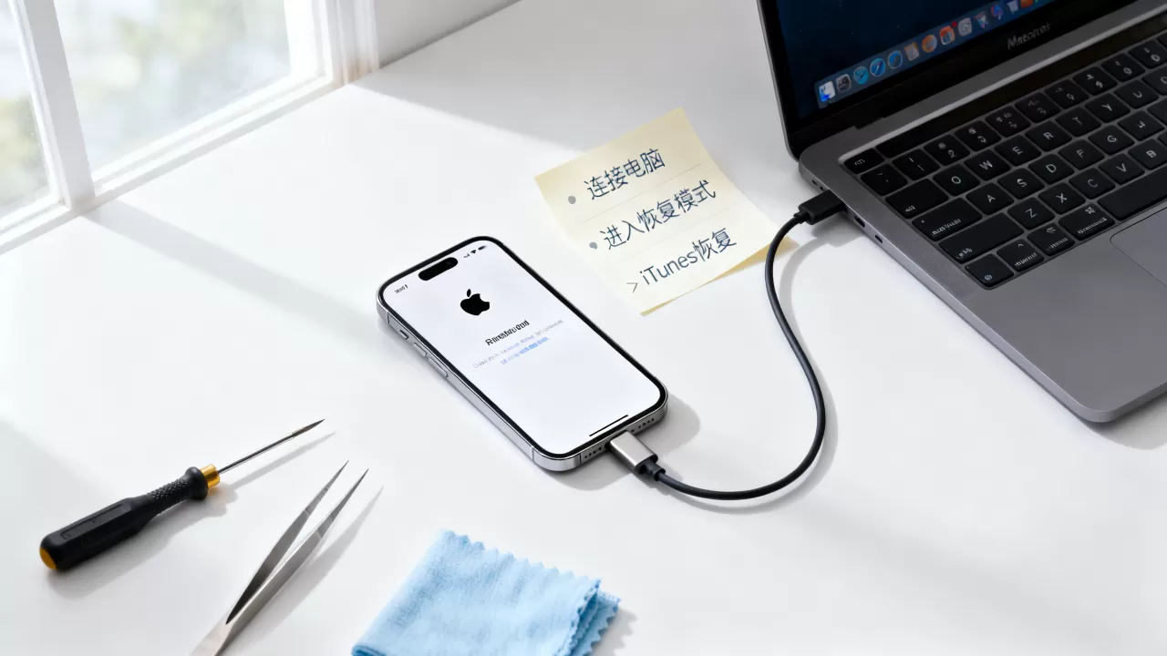 iphone刷机失败白苹果怎么办，iphone白苹果修复