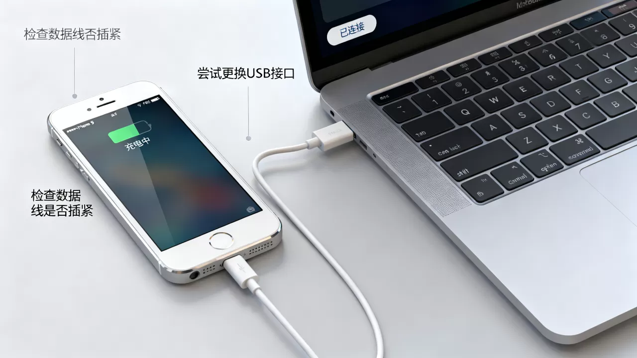 iphone5连接电脑没反应，iphone5怎么连接电脑