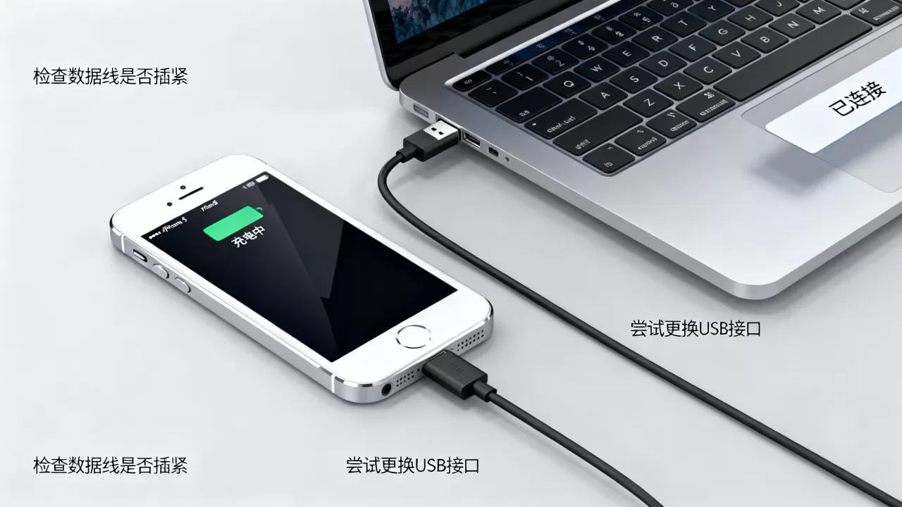 iphone5连接电脑没反应，iphone5怎么连接电脑