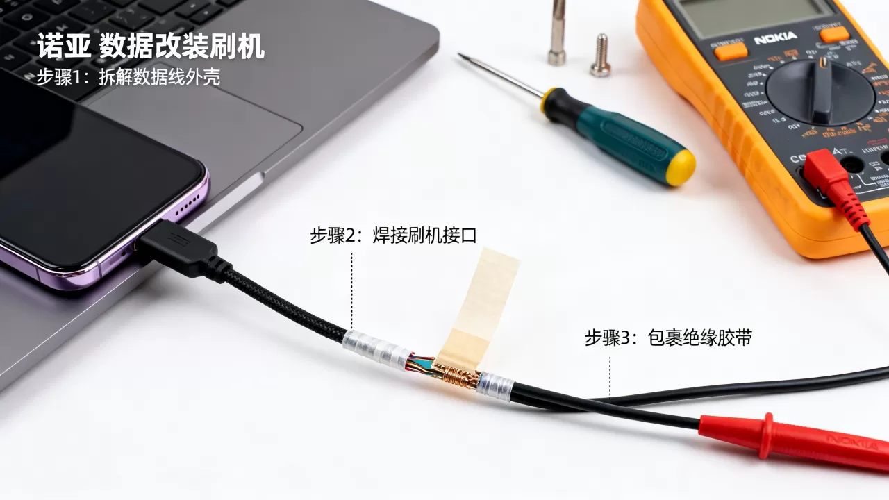 诺基亚线改刷机线教程，诺基亚数据线改刷机