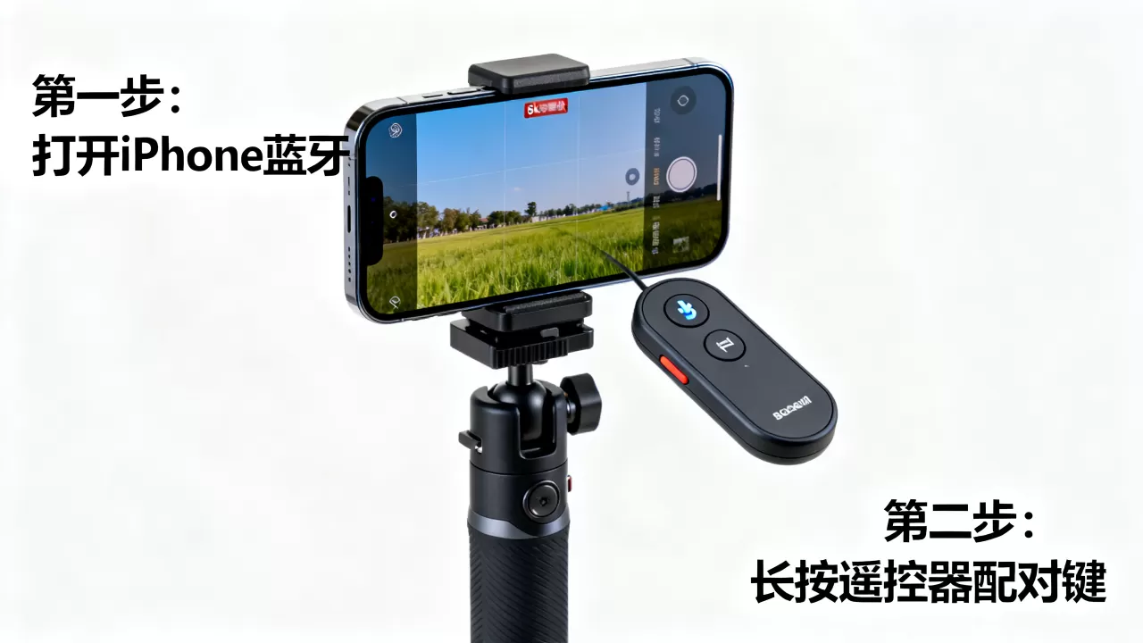 iphone怎么设置自拍杆，iPhone连接蓝牙遥控器教程