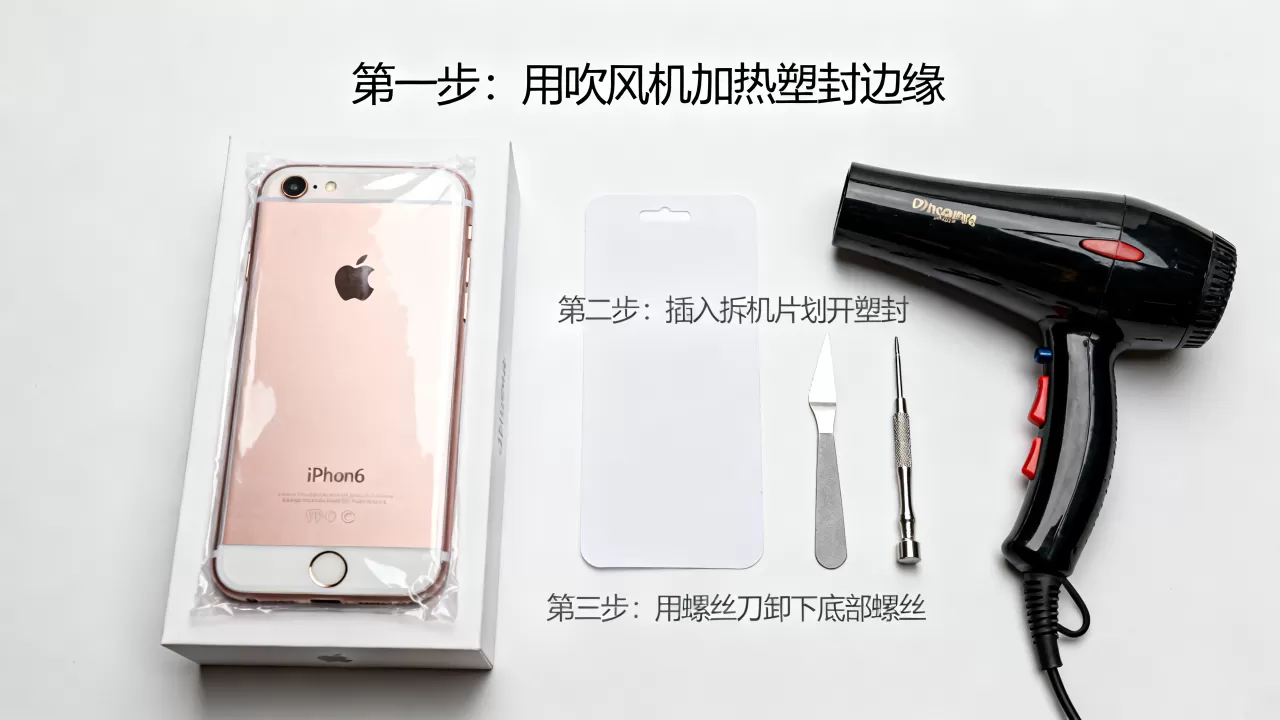 iphone6塑封怎么拆不伤手机，iphone6拆机工具