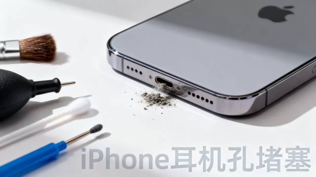 iphone耳机孔堵怎么办，iphone耳机孔堵塞