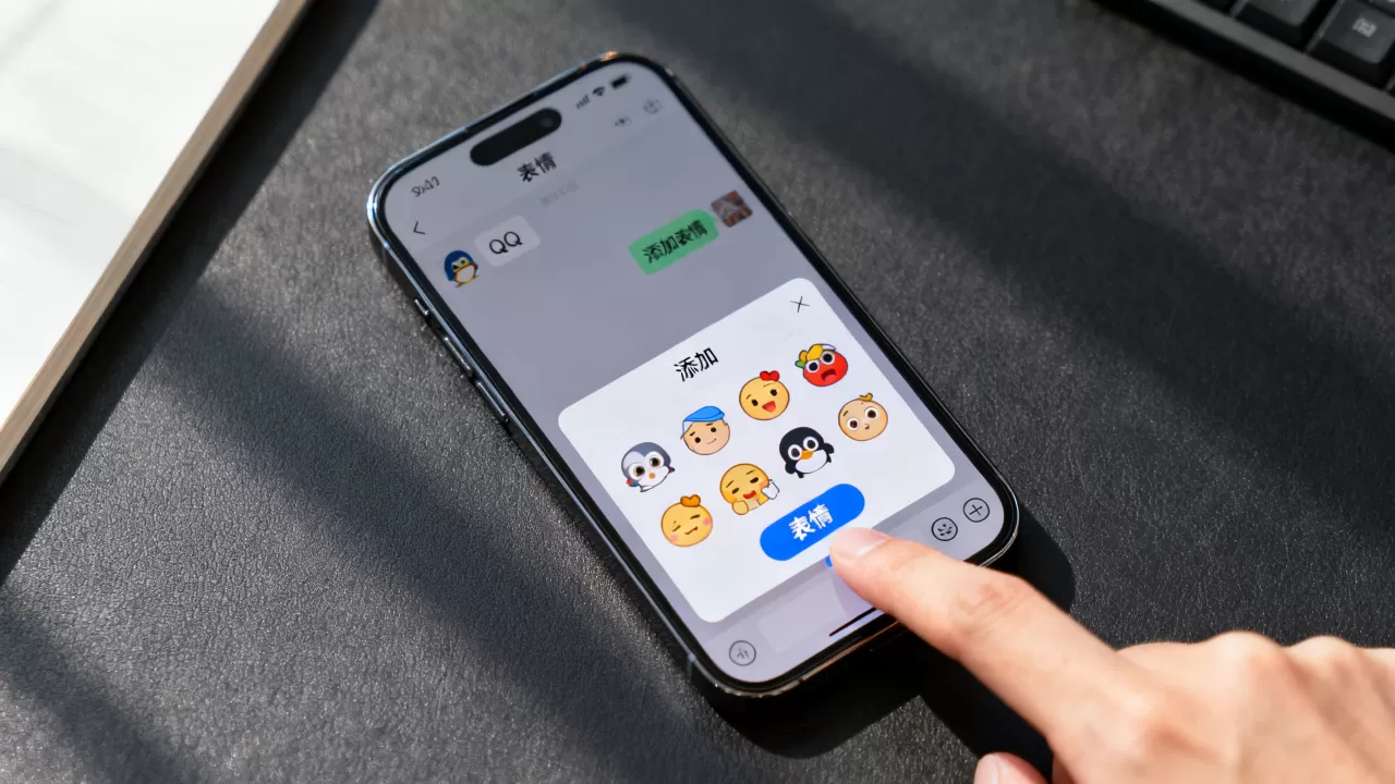 iphone qq怎么添加表情，iphone qq添加表情