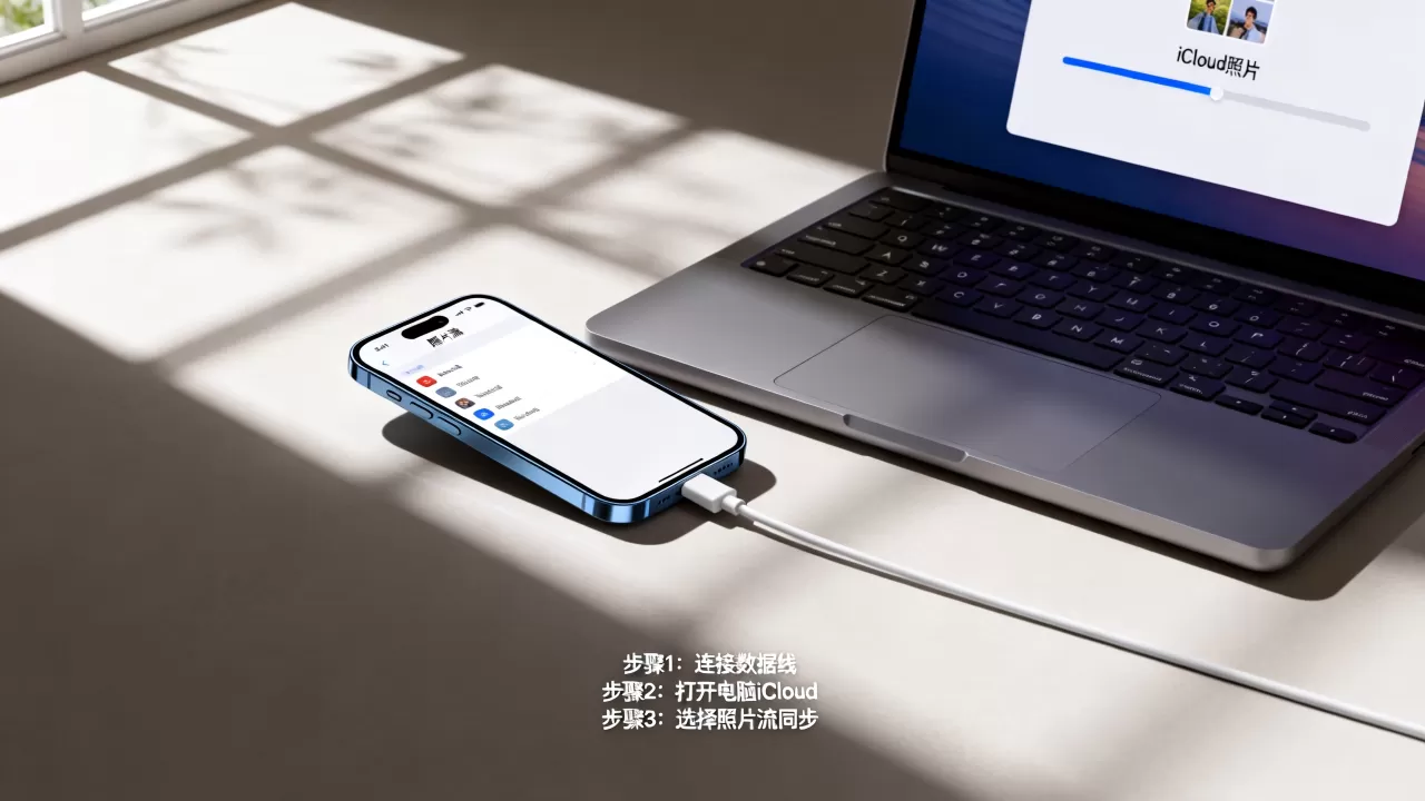 iphone照片流怎么传到电脑，iphone照片流