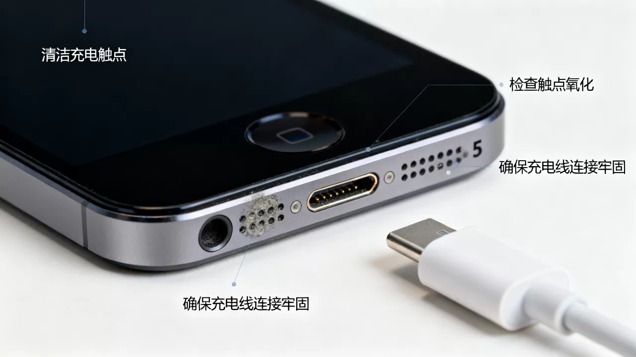 iphone5触点不充电怎么办，iphone5充电触点