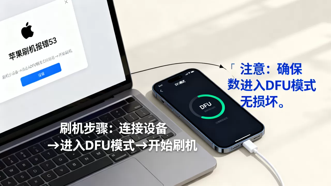 苹果刷机报53怎么办，苹果刷机报错53