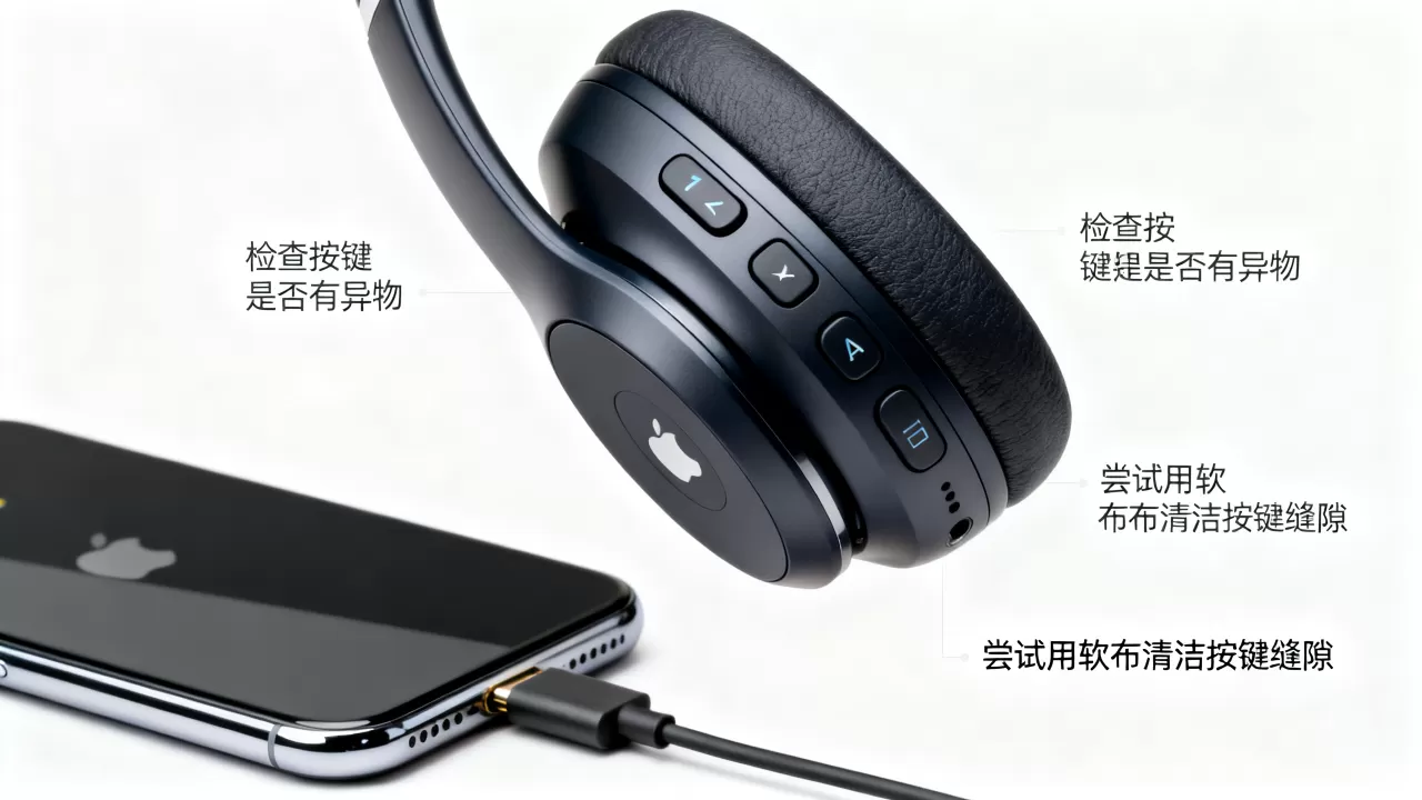 iphone耳机按键失灵怎么办，iphone耳机按键失灵
