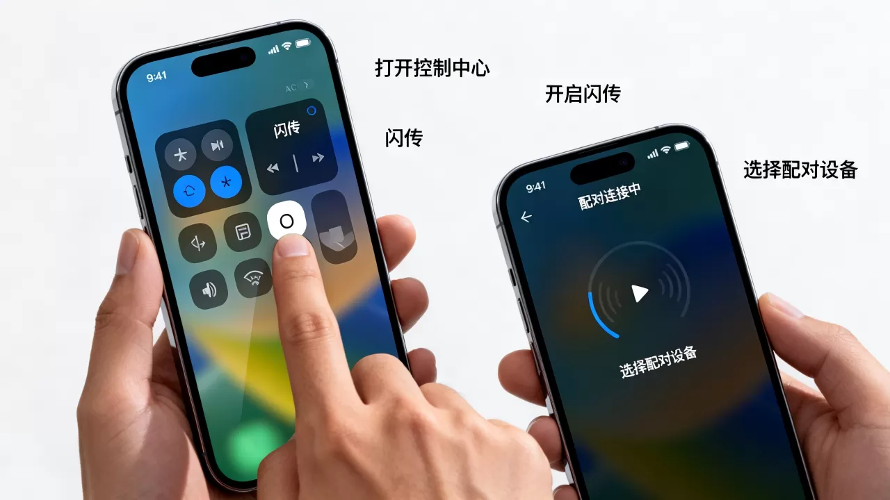 iphone闪传怎么开，iphone闪传