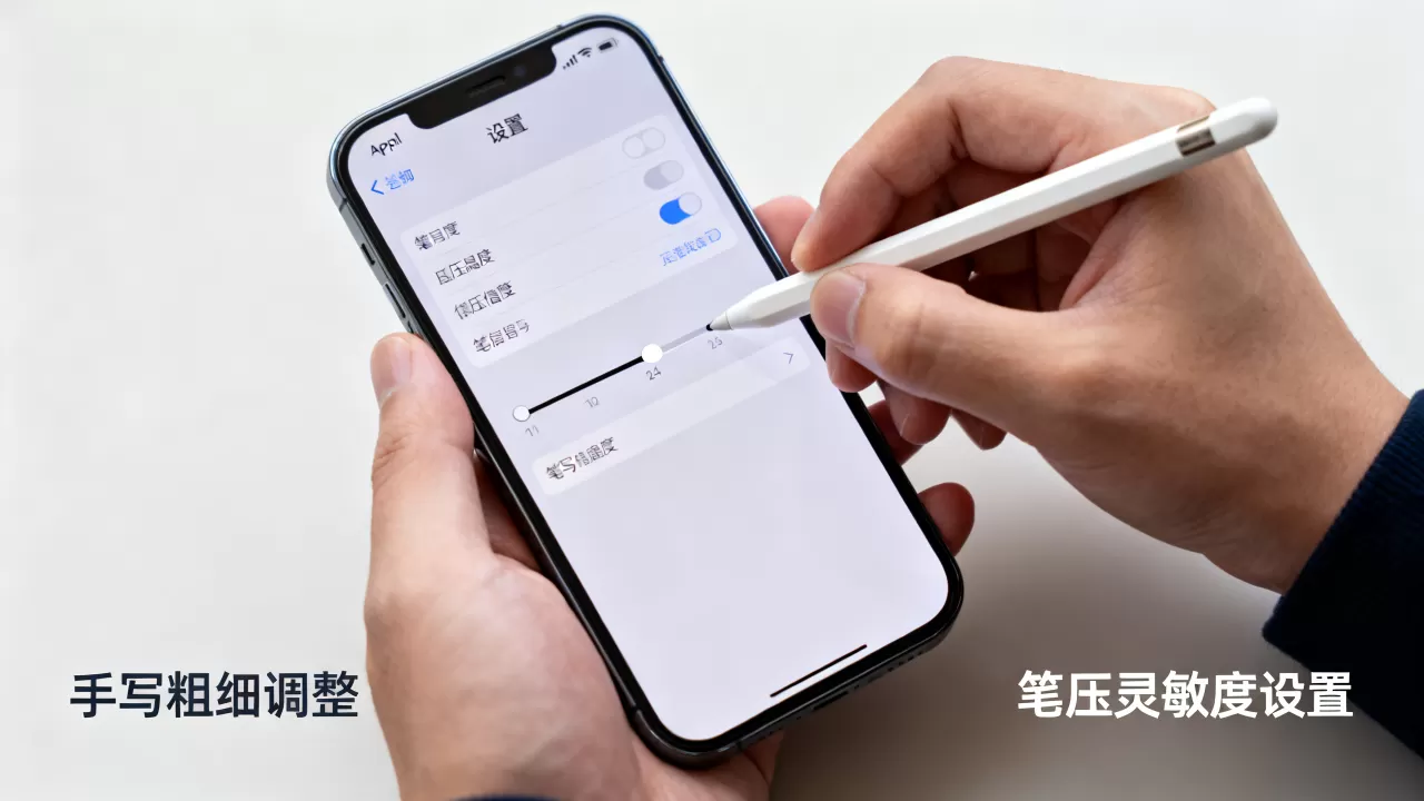 iphone手写粗细怎么调，iphone手写笔设置