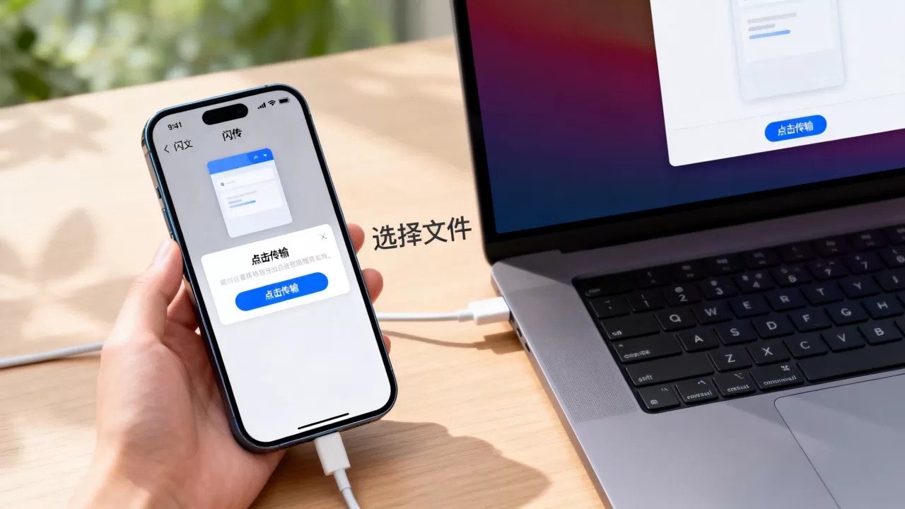 iPhone闪传怎么传文件，iPhone闪传