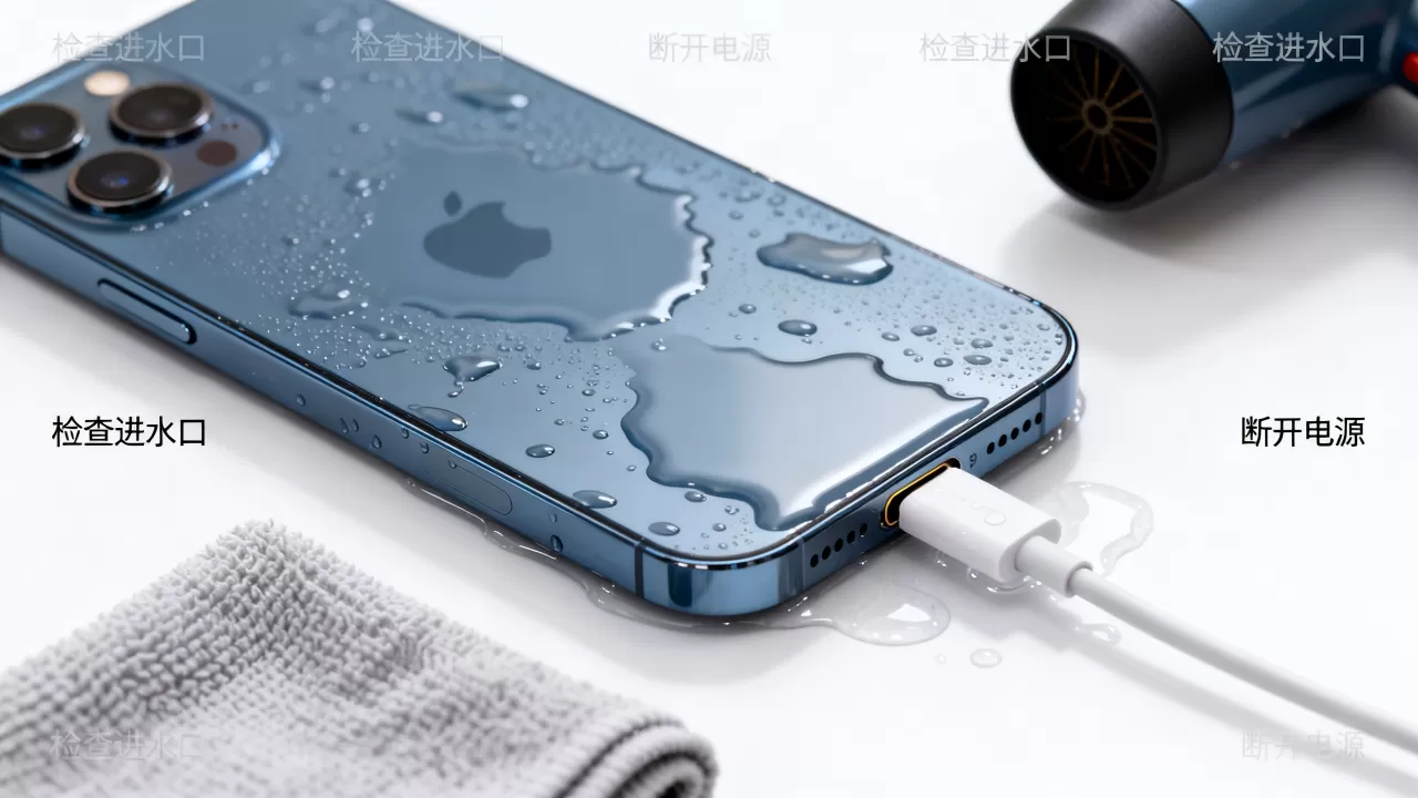 iphone进水漏电怎么办，iphone进水漏电