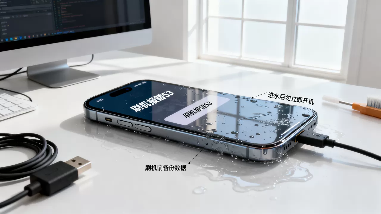 进水刷机报错53怎么办，iPhone进水刷机报错53