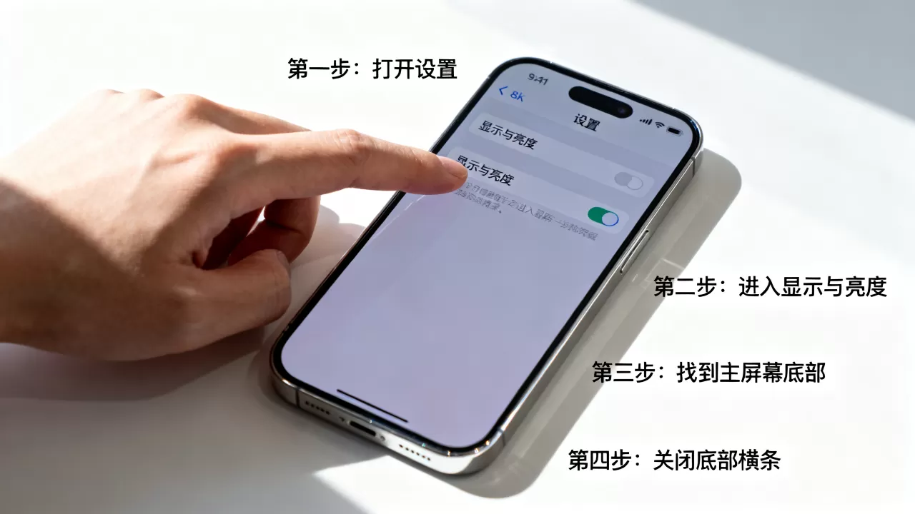 iPhone隐藏底部横条怎么设置，iPhone隐藏底部横条