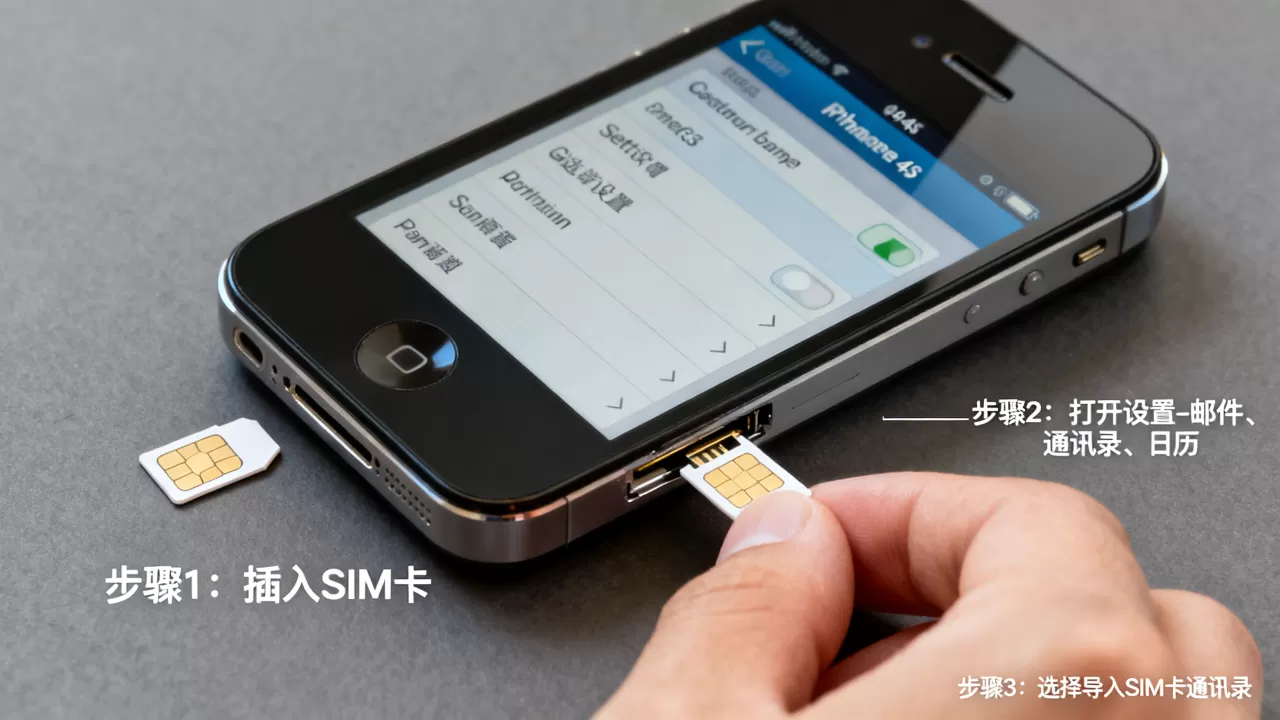iphone4s联系人sim卡怎么导入，iphone4s联系人怎么导入